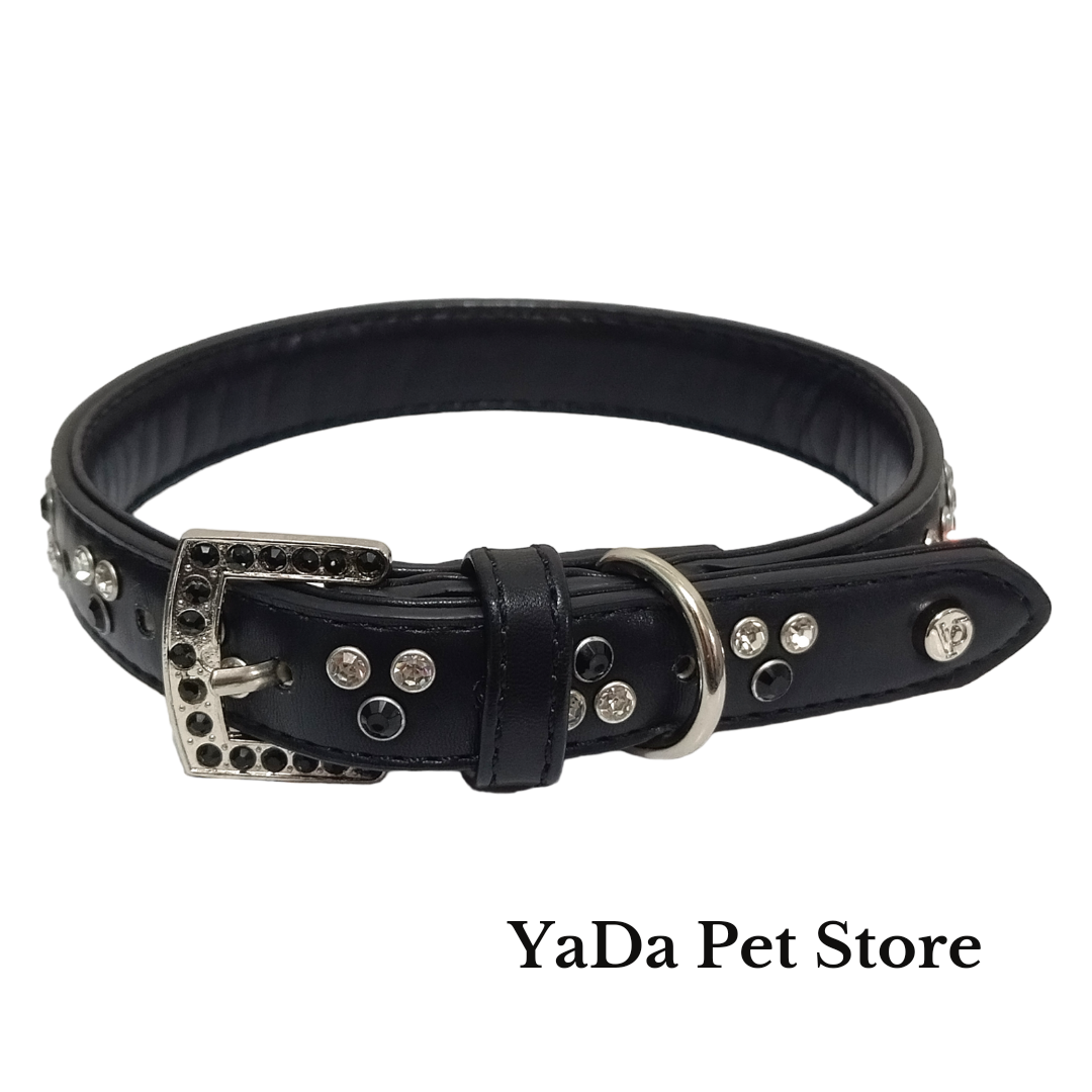 Collar de Vinipiel con Piedras para Perro