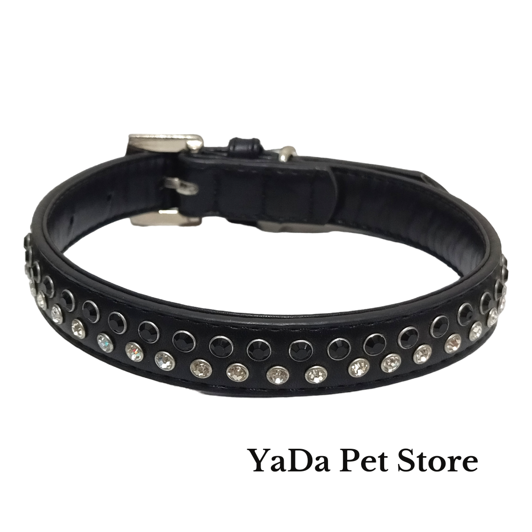 Collar de Vinipiel con Piedras para Perro