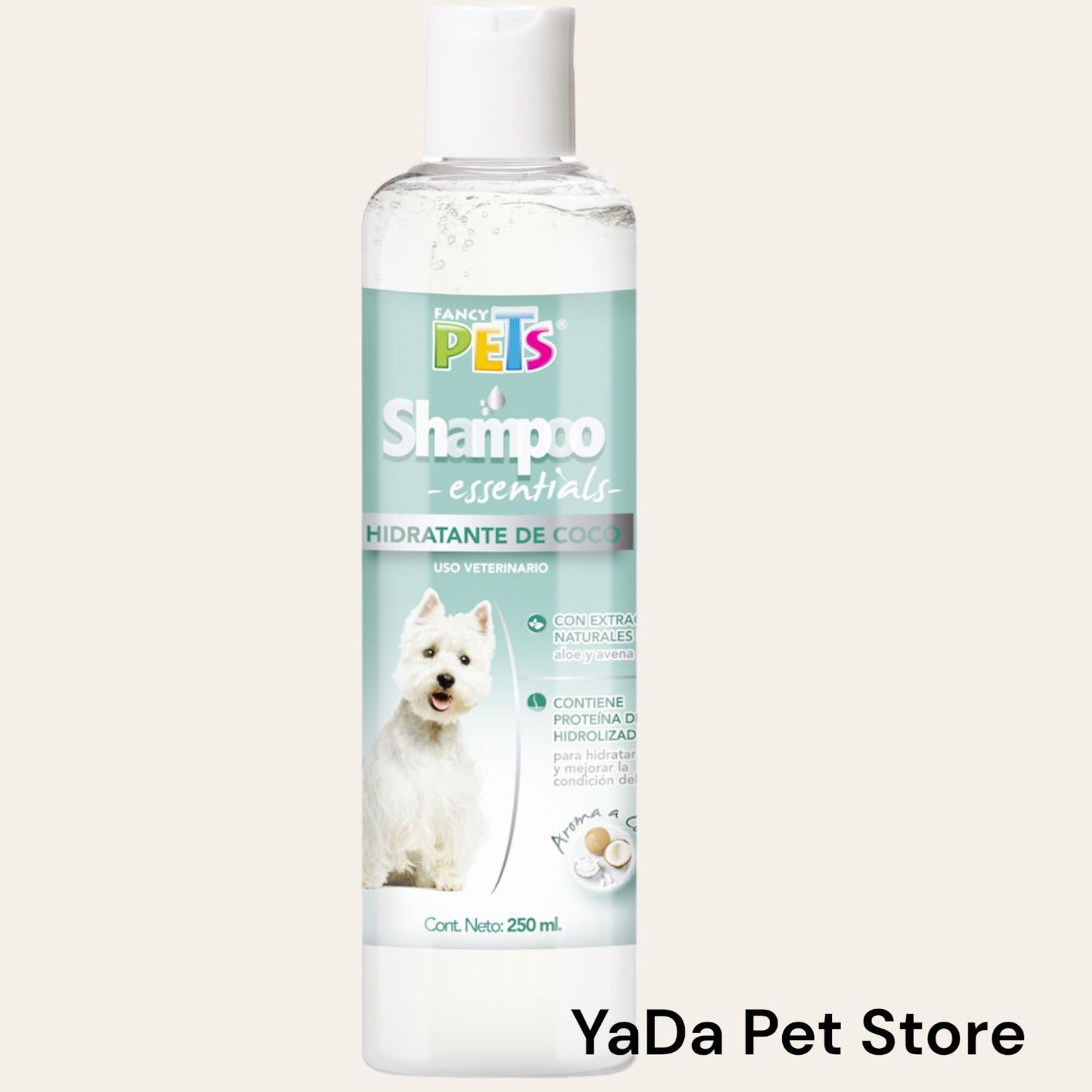 Shampoo hidrantante de coco para perro