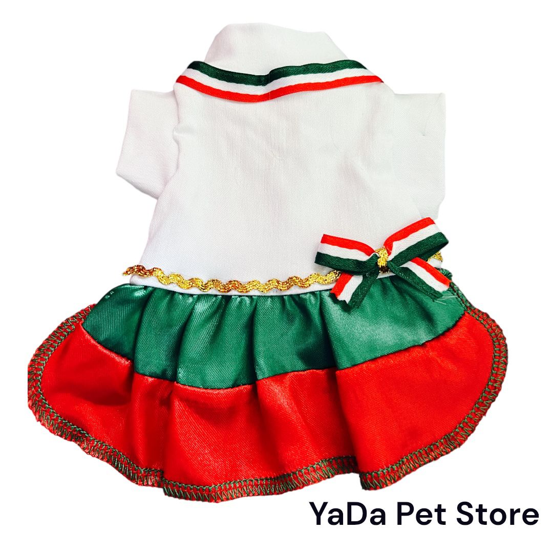 Vestido tricolor mexicano para mascota