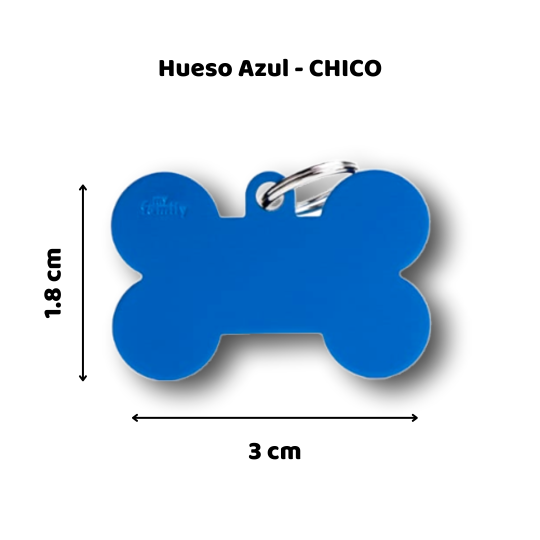 Placa de Identificación grabada en forma de Hueso para Perro ó Gato