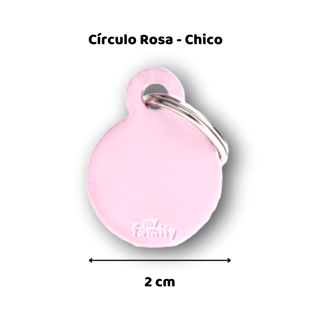 Placa de Identificación Circular grabada para Perro ó Gato